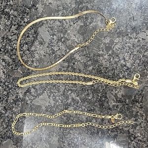 Three Italian Gold bracelet set.